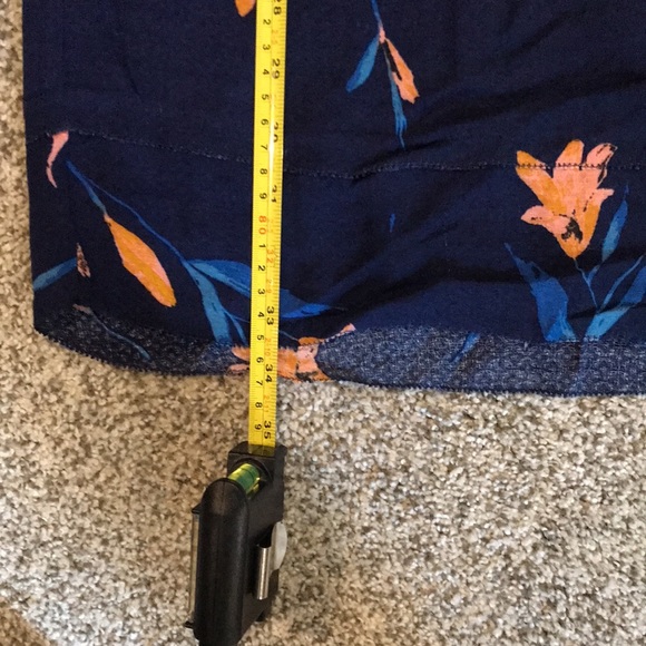 GENTLE FAWN | Robson Dress Small High Low Shift Navy Blue Orange Pink Rayon Midi - Picture 11 of 11